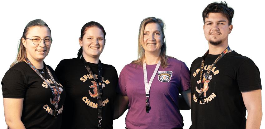 Echipă volei Iași Spike AP - Anda, Andreea, Erica si Octavian